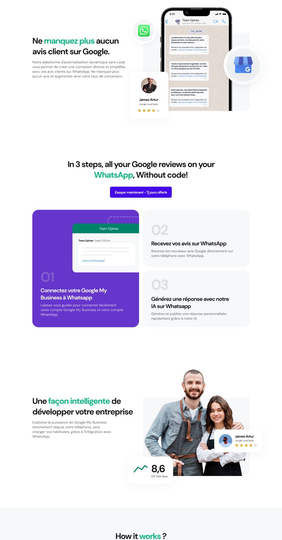 Project Pixelz Studio Introduction landing pages of Opineo Enterprise 